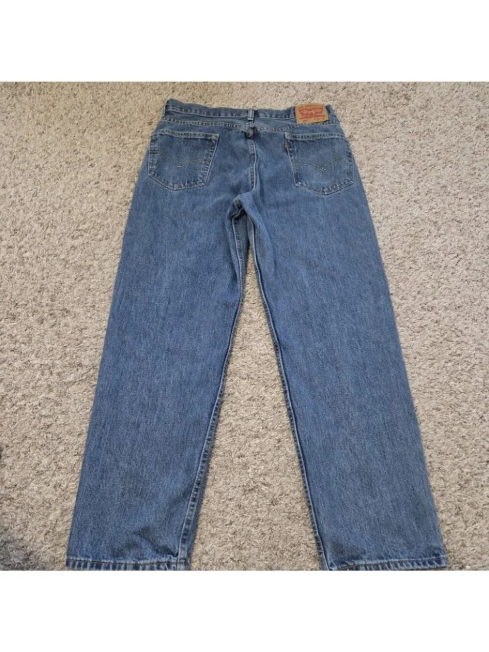 Levis Jeans Mens 36x31 Tag 36x32 Relaxed Denim Blue 550 Dark Wash